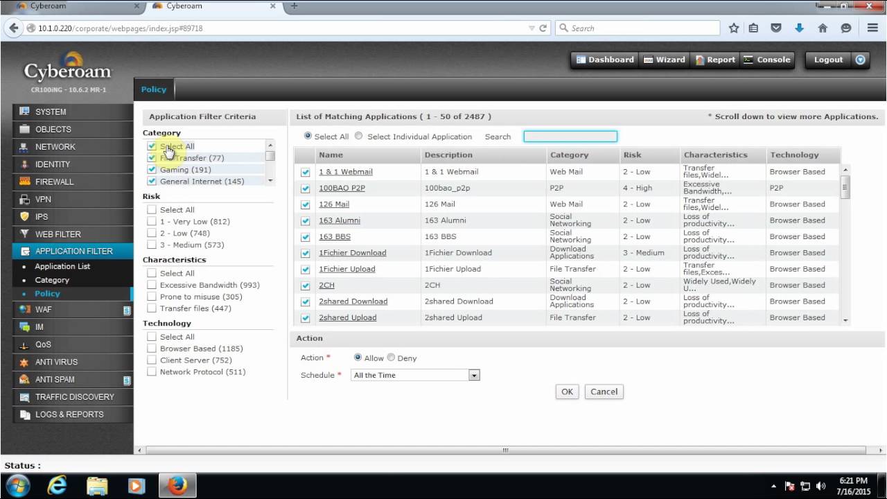 How to Block P2P Applications in cyberoam