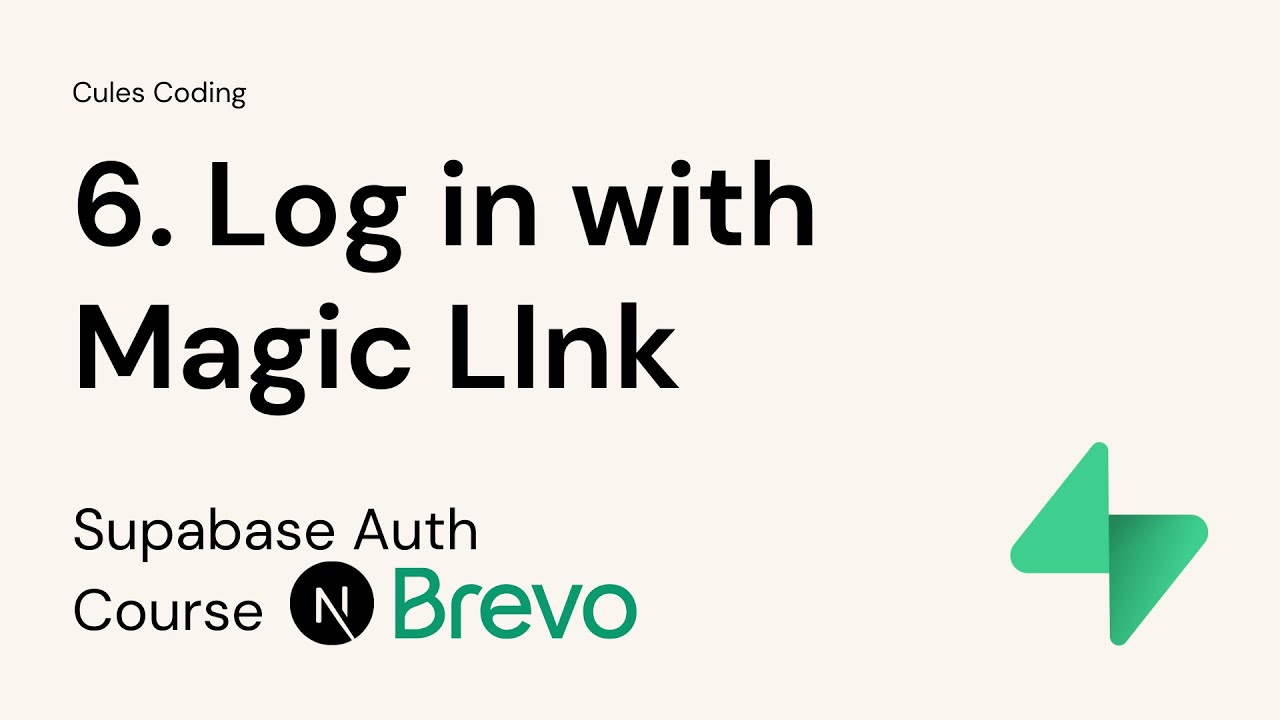 6. Как войти с помощью Magic Link с Supabase и Nextjs | Компонент сервера | Действие сервера
