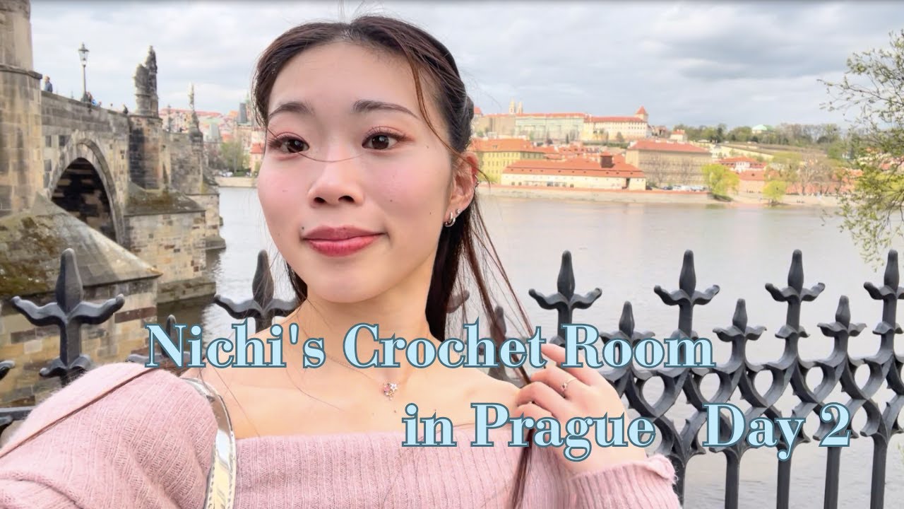 【Prague Vlog Day2】絶景とチェコ料理 そして夜のコースター編み | Scenic views, Czech dishes and knitting a coaster at night