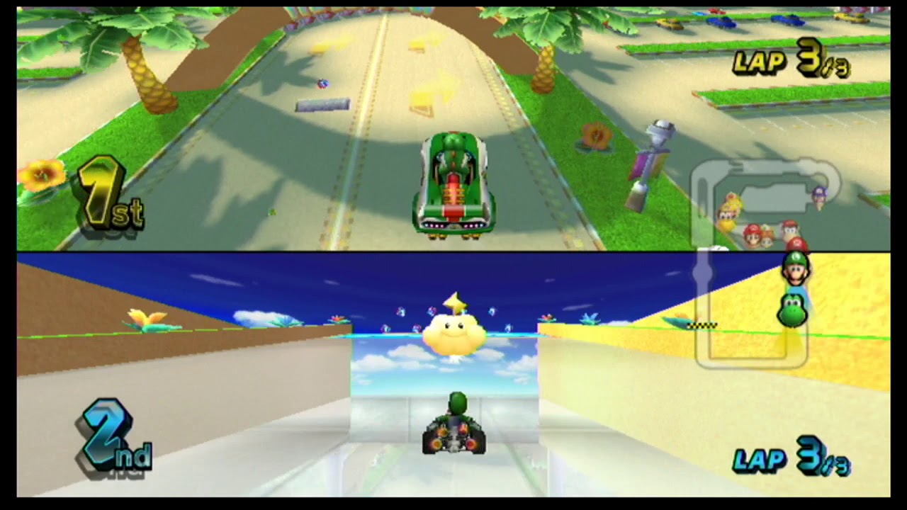 Mario Kart Wii 2 Player - Flower Cup
