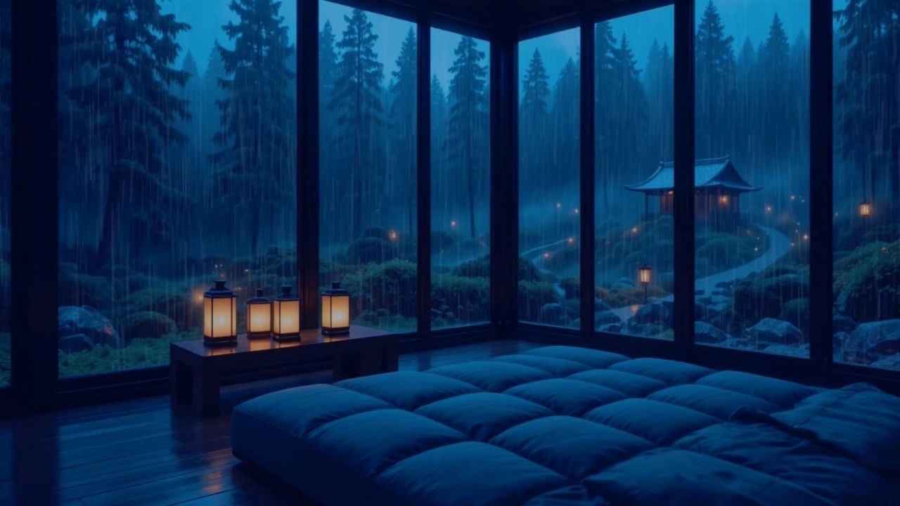 Dark Room Rain Sounds for Sleep (No Ads) Peaceful Night Ambience to Relax Your Mind 🌧️
