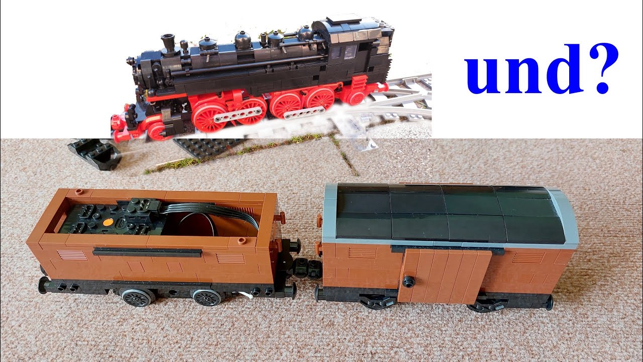 Dampflok mit Geisterwagen  -  Gartenbahn aus Klemmbausteinen #24