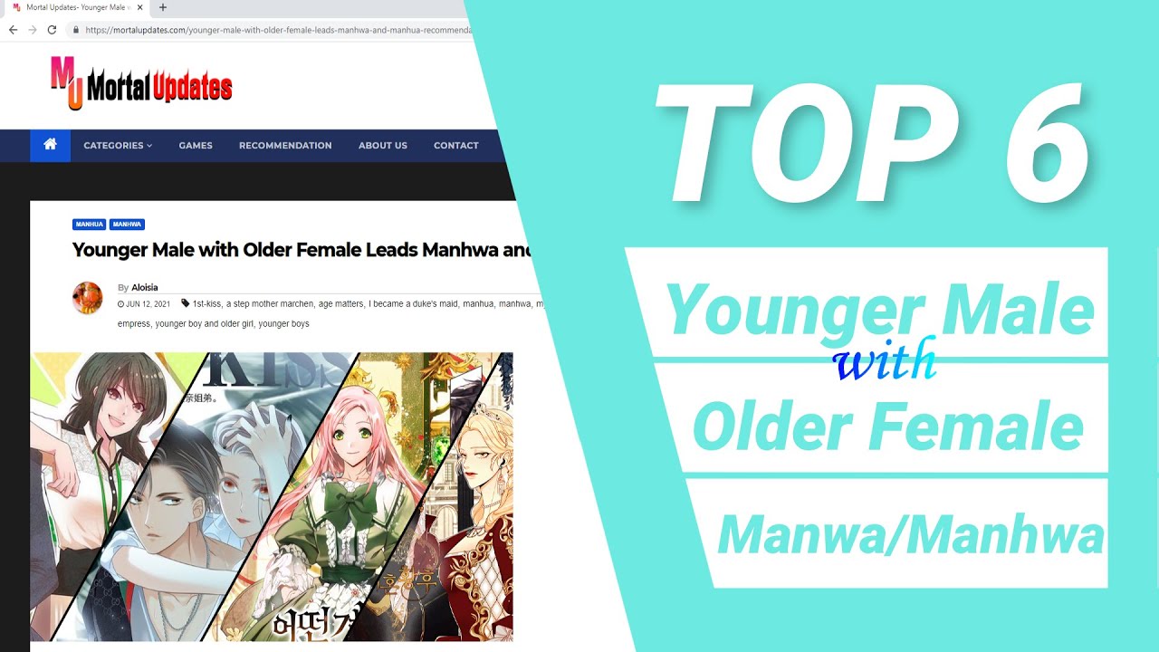 Top  6 Younger Male with Older Female Leads Manhwa #manhwa #toplist
