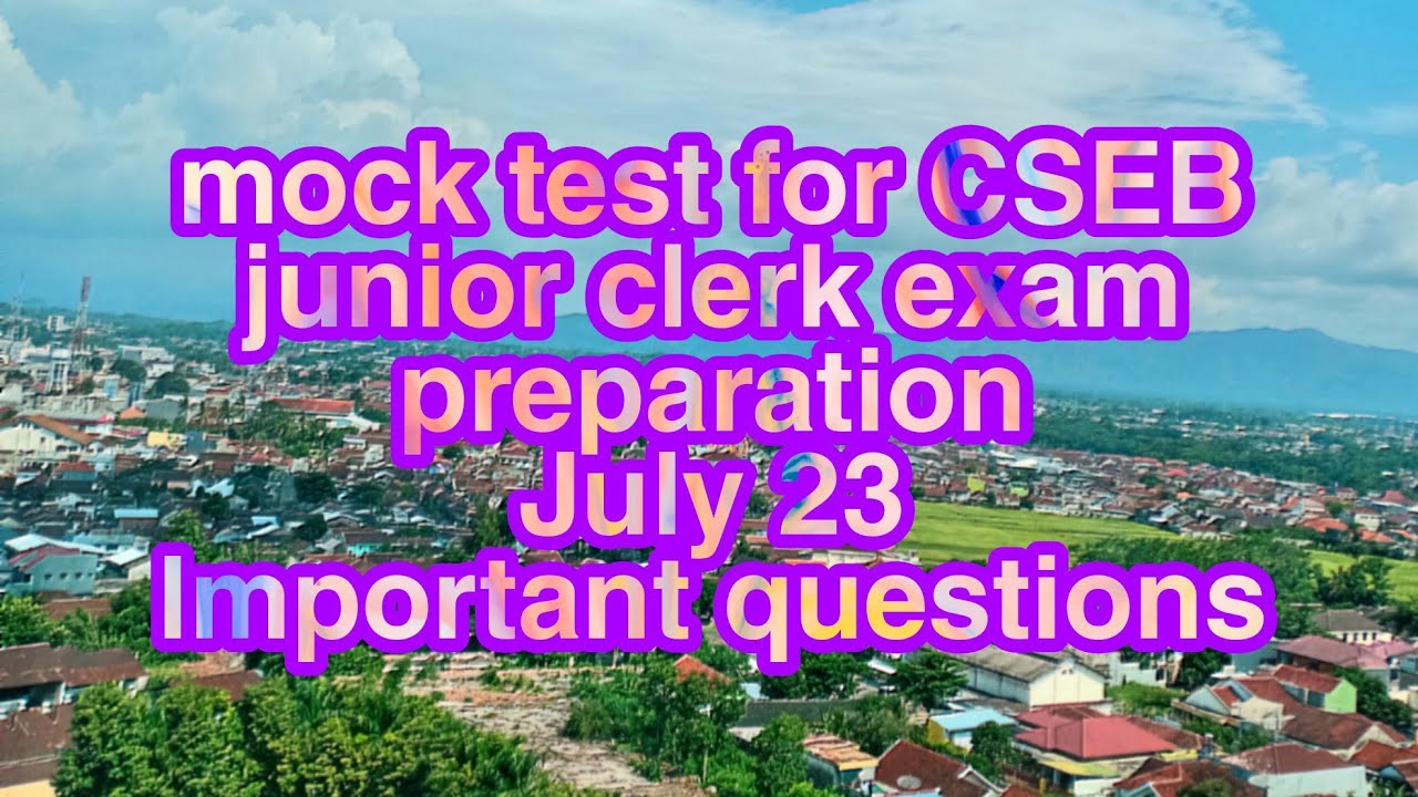 mock test for CSEB junior clerk exam preparation