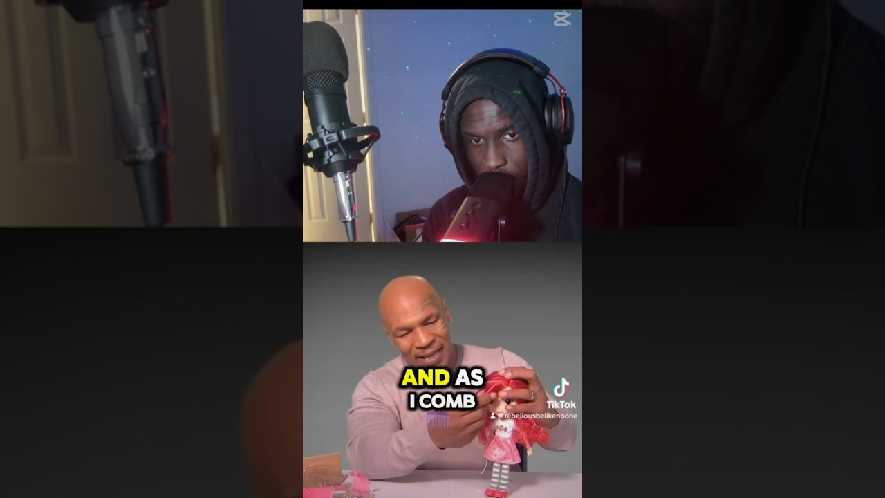 Mike Tyson combing strawberry short cakes hair #fypviral  #speaking  #miketyson  #doll
