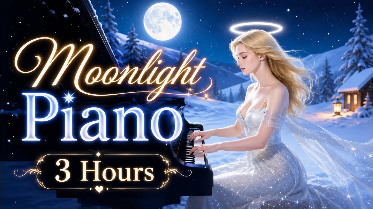 Moonlight Piano❄️ 3 Hours Relaxing Piano Music for Sleep, Study & Calm Night Ambience