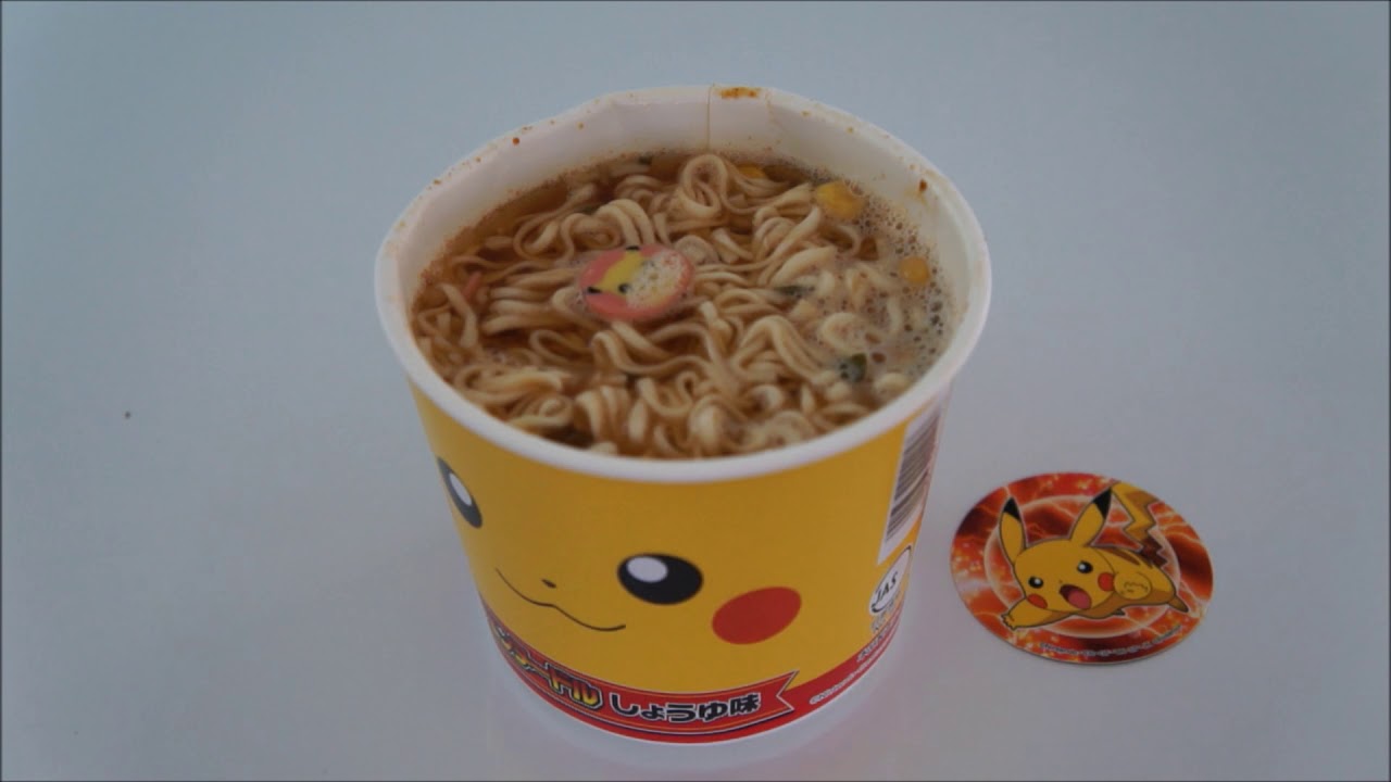 Eating Pikachu Ramen from Pokemon Centre Tokyo Japan Review Taste Test | Retro Gamer Girl