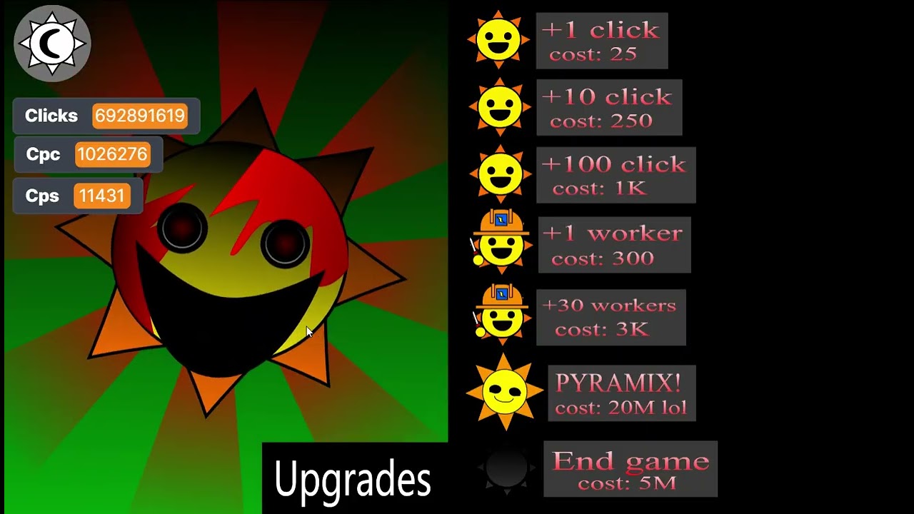 Mr Sun Clicker Sprunki by @MrSunSprunkiShow