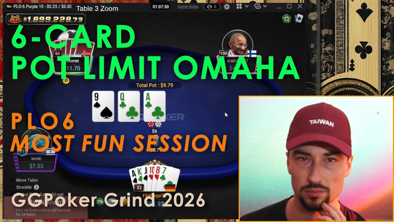 6-CARD Pot Limit Omaha - MOST FUN SESSION YET? at $0.25/$0.25 on GGPoker | PLO6 BLUFFO-MANIA