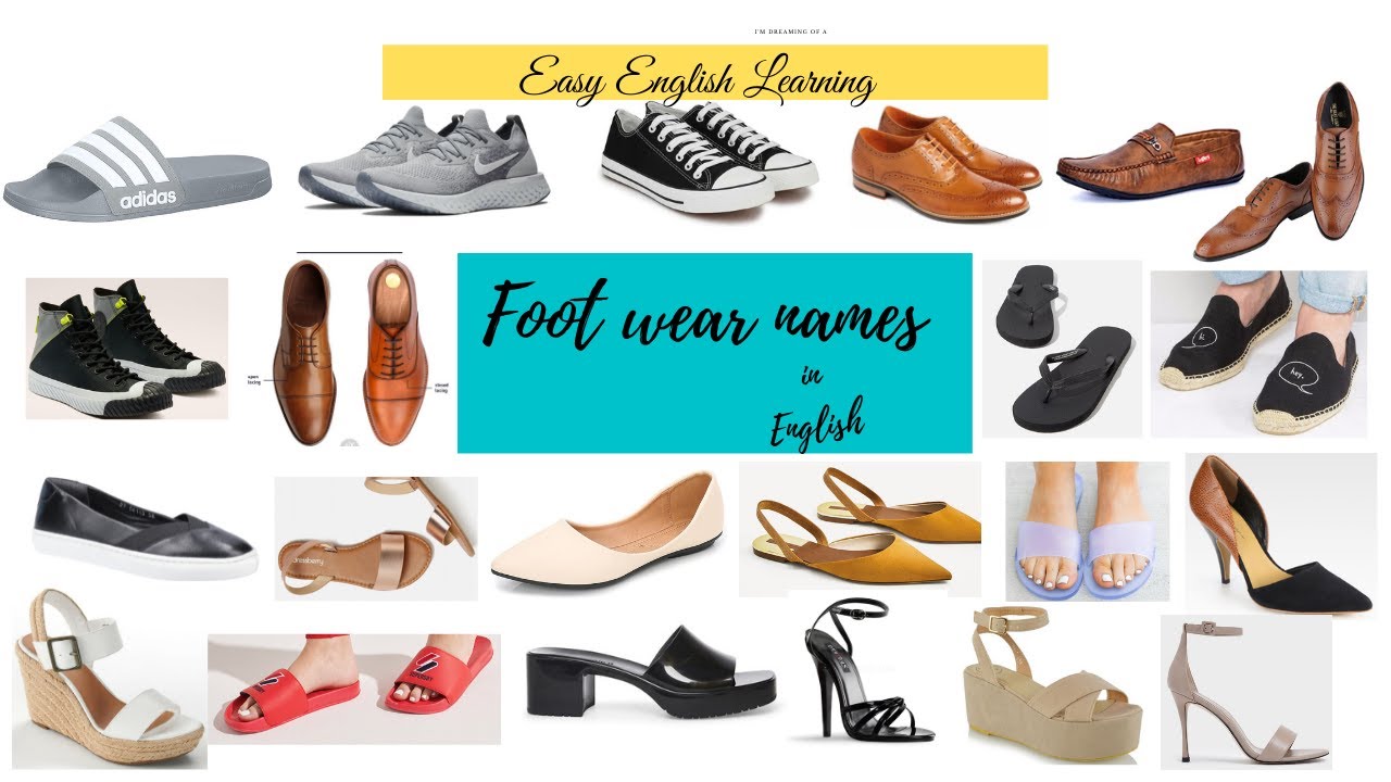 Footwear Names || Men's & Women's footwear name || Easy English Learning #Footwearnames