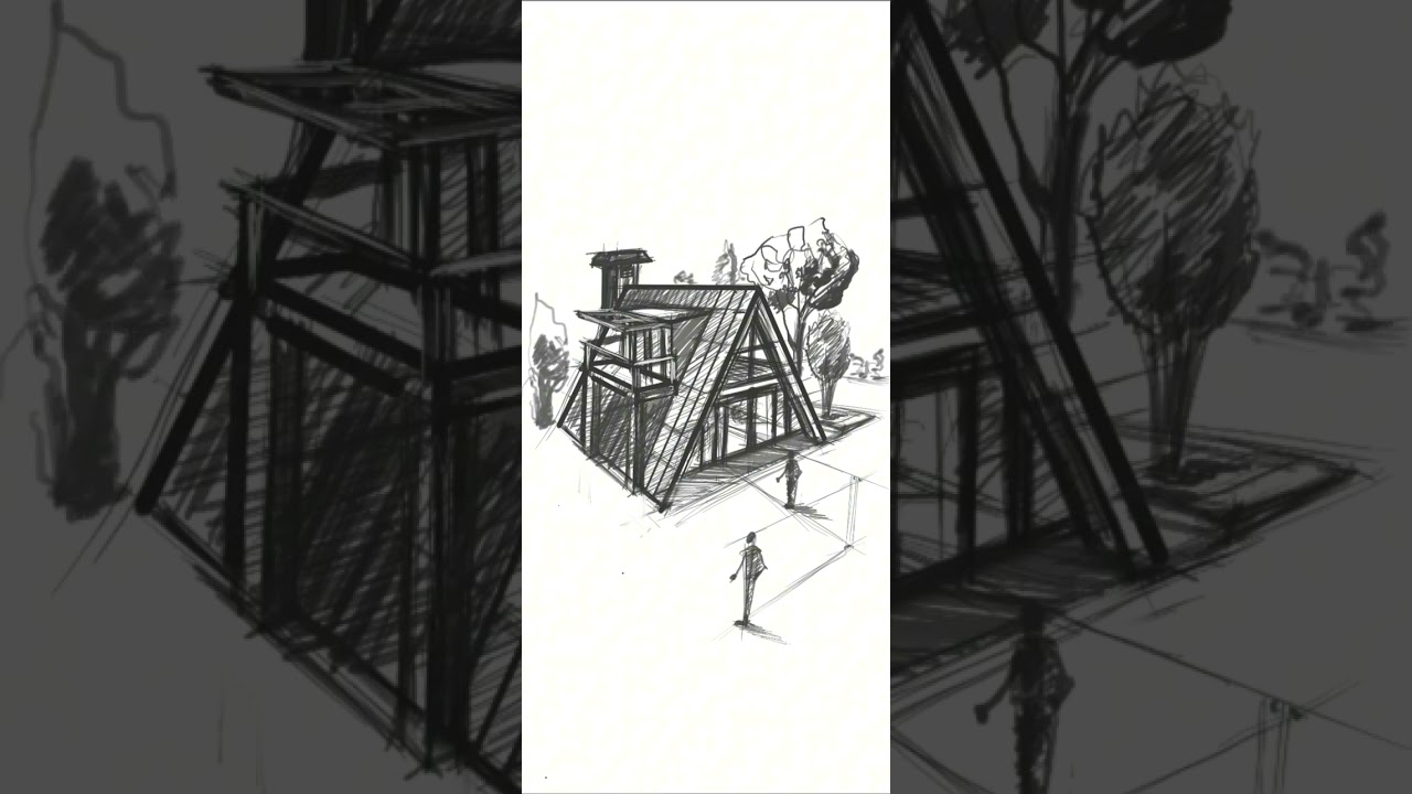 Triangle house design and drawing