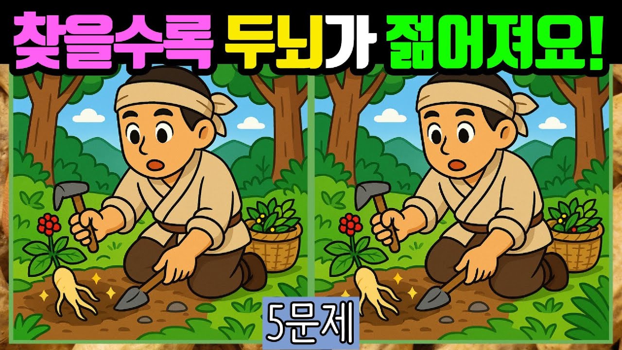🥜다른그림찾기/치매예방🥜 찾을수록 두뇌가 젊어집니다! 치매는 영원히 안녕👋 #008