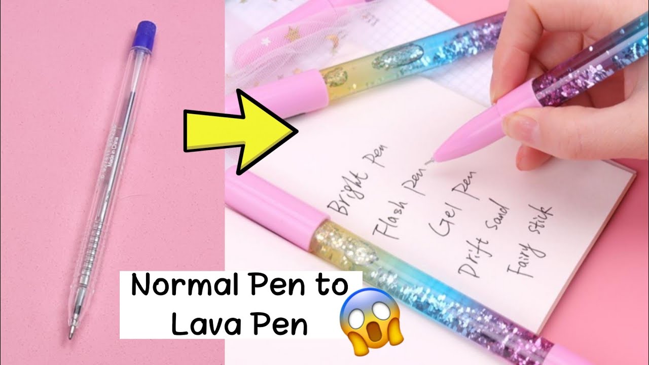 diy lava pen easy without straw | how to make lava pen without glitter | pen decoration ideas