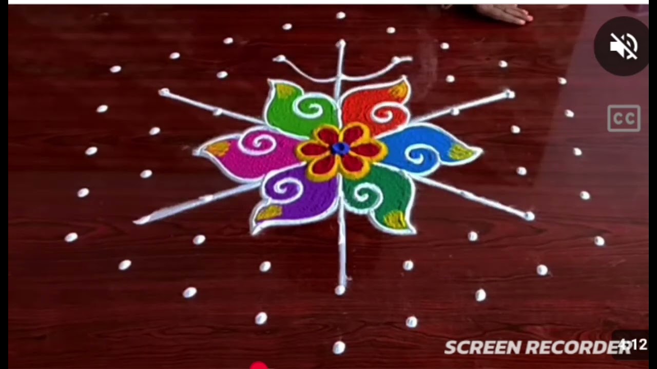 9*5*🌷 beautiful rose flower rangoli 🌹🌹🌹