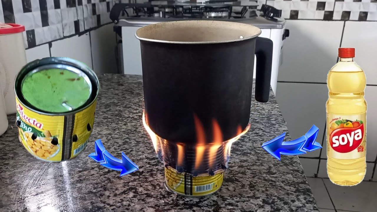 como fazer fogareiro a óleo de soja de cozinha usada