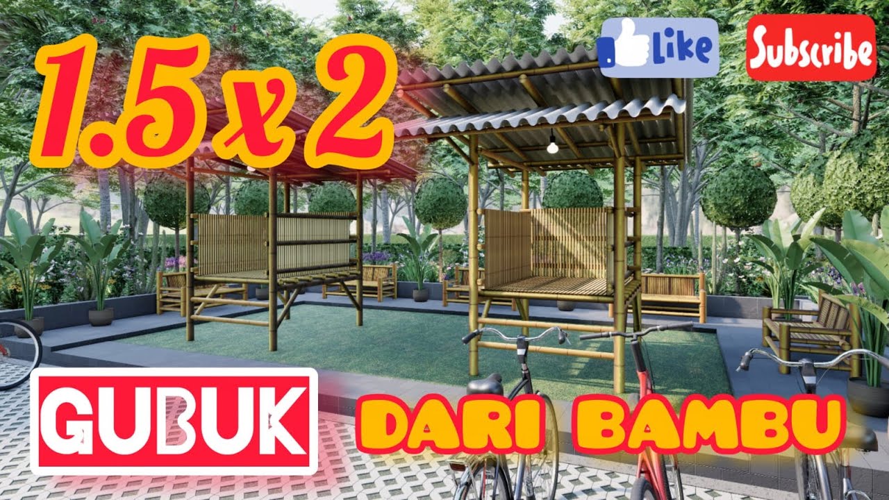 Gubuk dari Bambu dengan ukuran 1.5x2 m  #gubuk #gubuksawah #gubukbambu