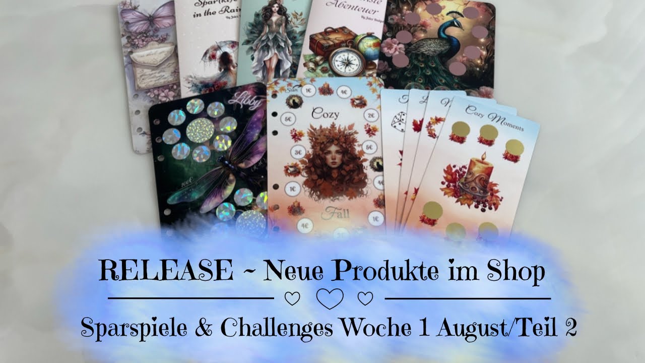 🦋RELEASE ~ Neue Produkte im Shop | Sparspiele & Challenges Woche 1 August/Teil 2 | Umschlagmethode🦋
