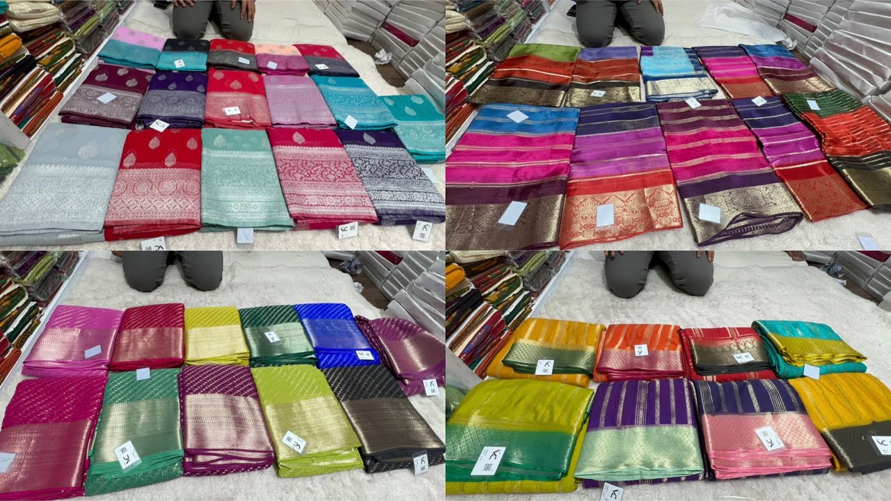 Chickpet Bangalore wholesale boutique sarees||Single saree courier available