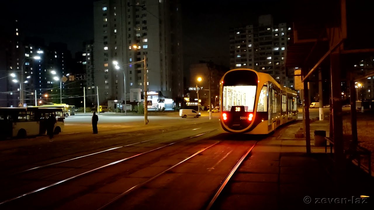 Трамвай К1Т306 №5001, маршрут №28, Татра-Юг 23.10.2021 / Tram К1Т306 №5001, route №28, Tatra-Yug