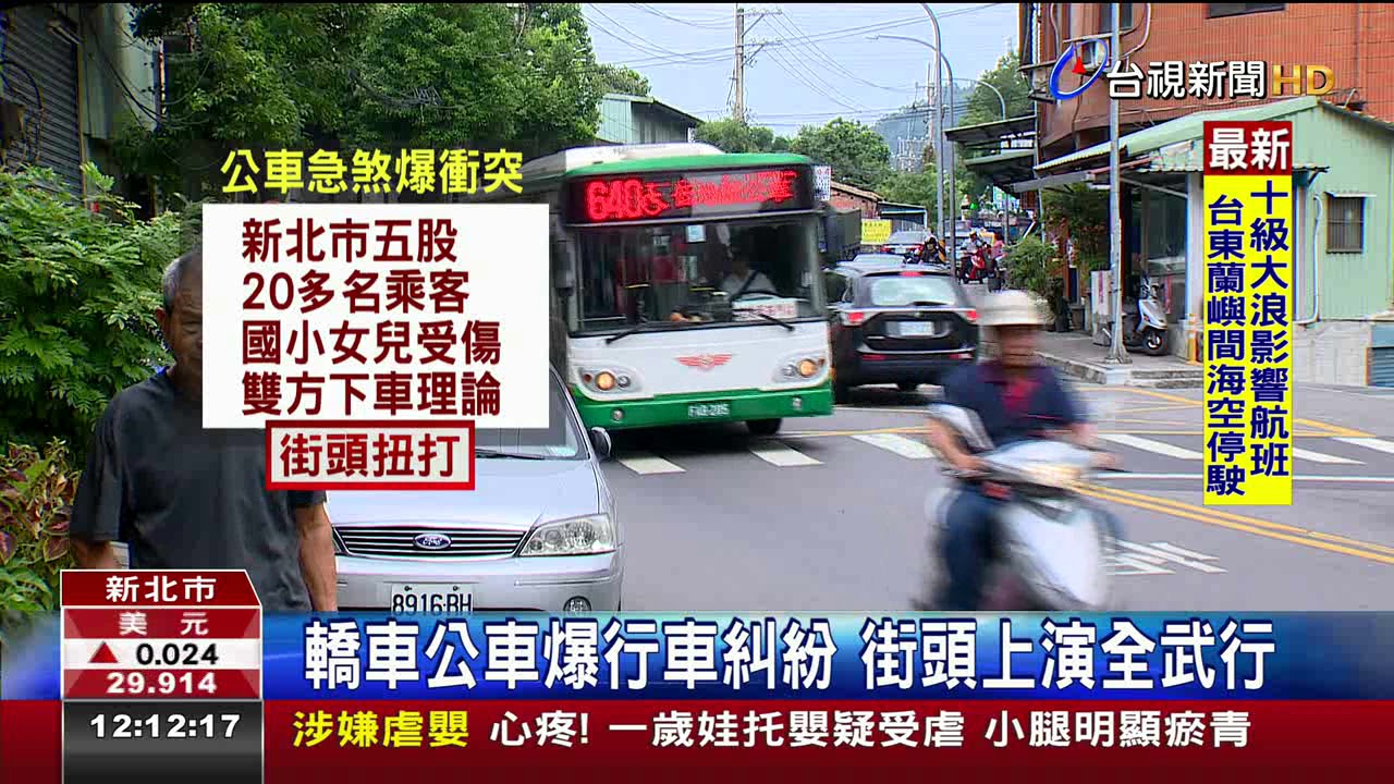 轎車公車爆行車糾紛街頭上演全武行