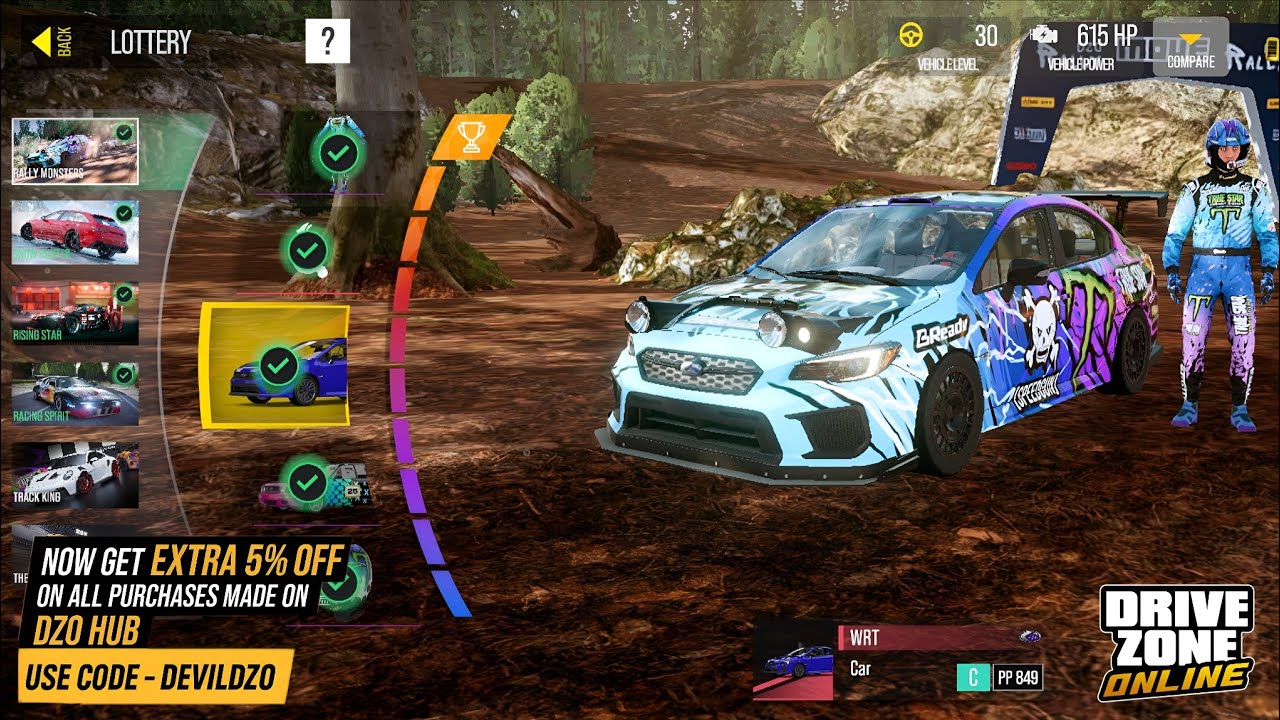 Drive Zone Online: Rally Monster Lottery is Back | WRT Stock & Max Speed Test !! @DriveZoneOnline