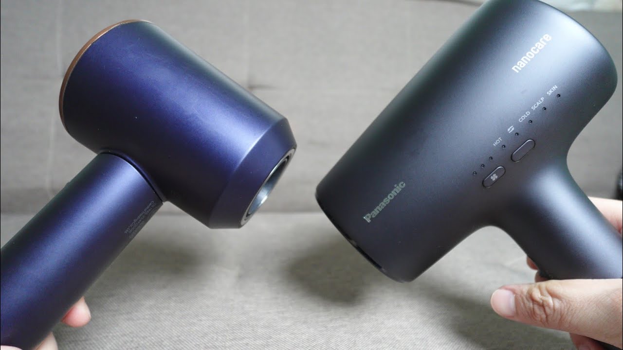 Сравнение пылесосов Dyson Supersonic и Panasonic EH-NA0J по режимам работы и элементам управления.
