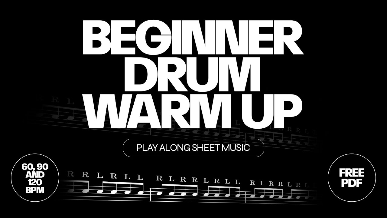 Beginner Drum Warm Up Routine | PLAY ALONG (60-90-120 BPM)