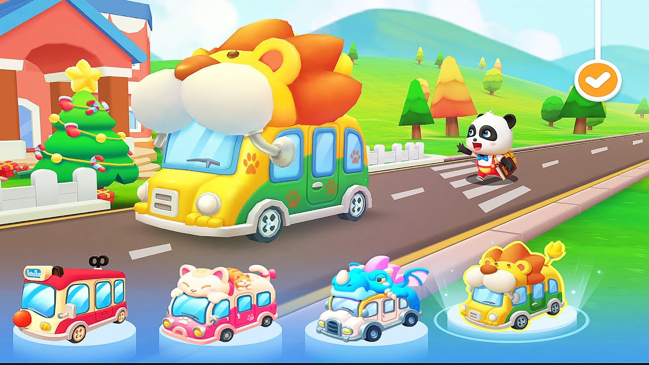 🚍 Drive, Explore the Exciting Journey with Baby Panda's Lion Bus! | Babybus Games
