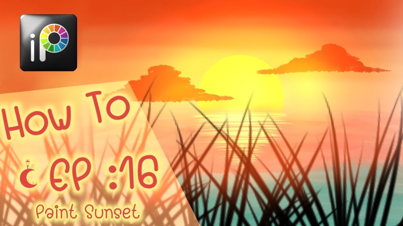 How to EP.16 : Paint Easy Sunset วิธีวาดพระอาทิตย์ตกดินแบบง่าย (ibisPaint) - Cynthia Drawing