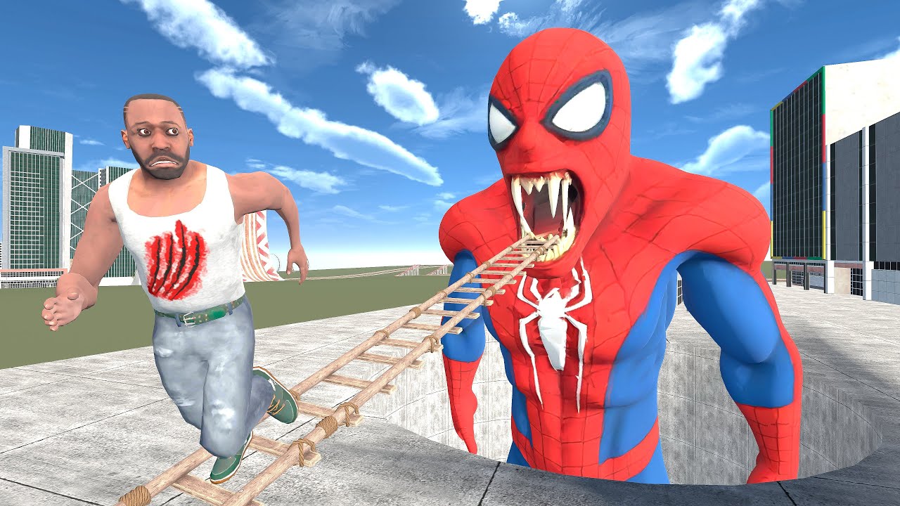 Franklin Entered Inside Spiderman Head & Mouth In Indian Bike Driving 3d