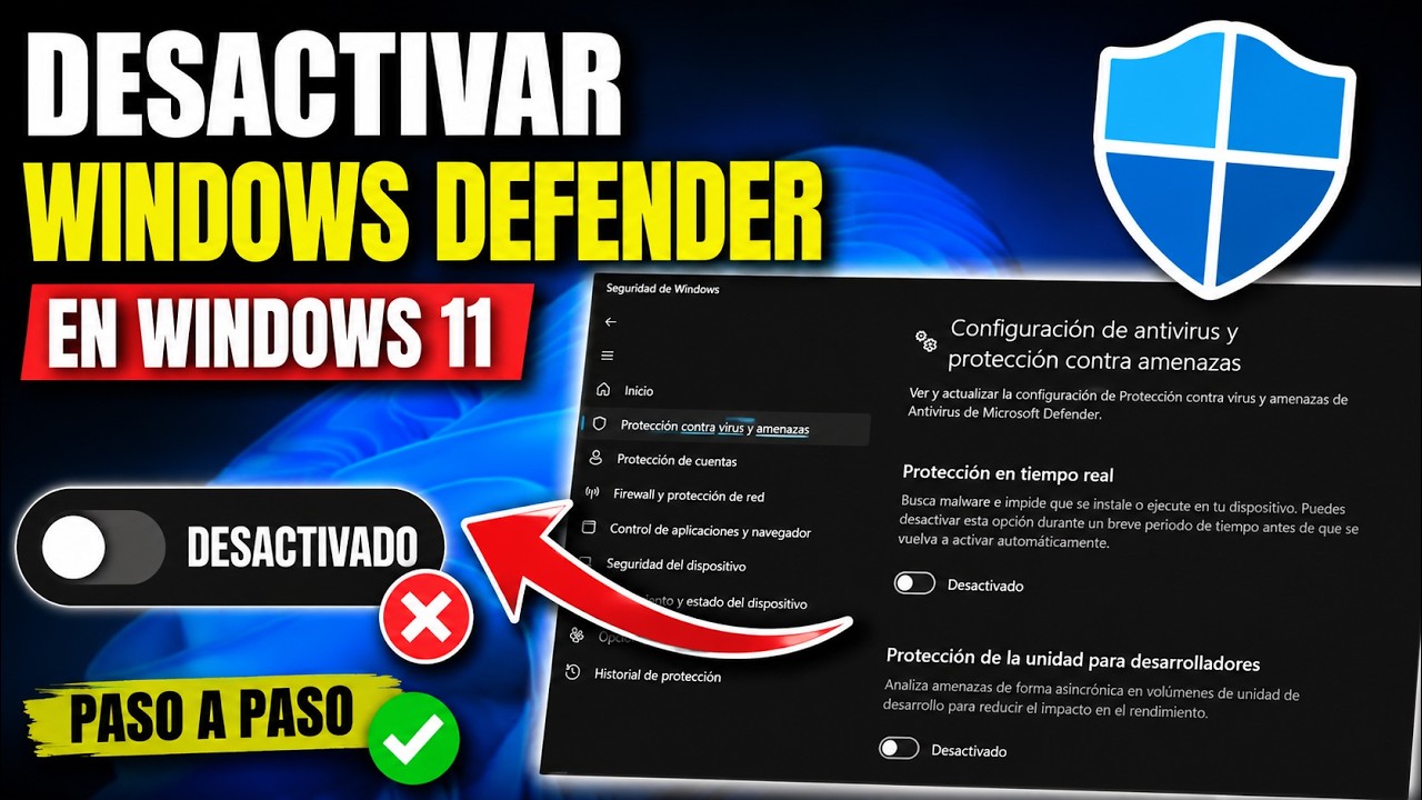C&oacute;mo DESACTIVAR Windows Defender en Windows 11 | Paso a paso