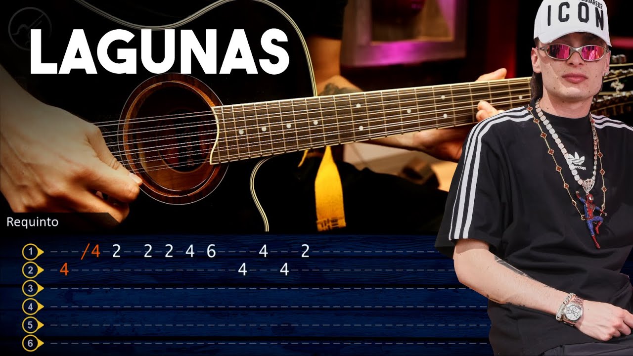 LAGUNAS - Peso Pluma, Jasiel Nuñez GUITARRA Tutorial REQUINTO + ACORDES Christianvib