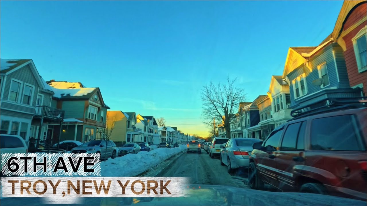 A tour drive around 6th Ave troy New York 