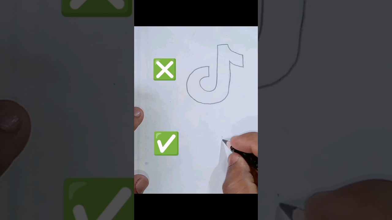 Easy Drawing 😱🥰 || TIKTOK LOGO || #art #pencilart #easy #simpledrawing #creative #tiktok #freestyle
