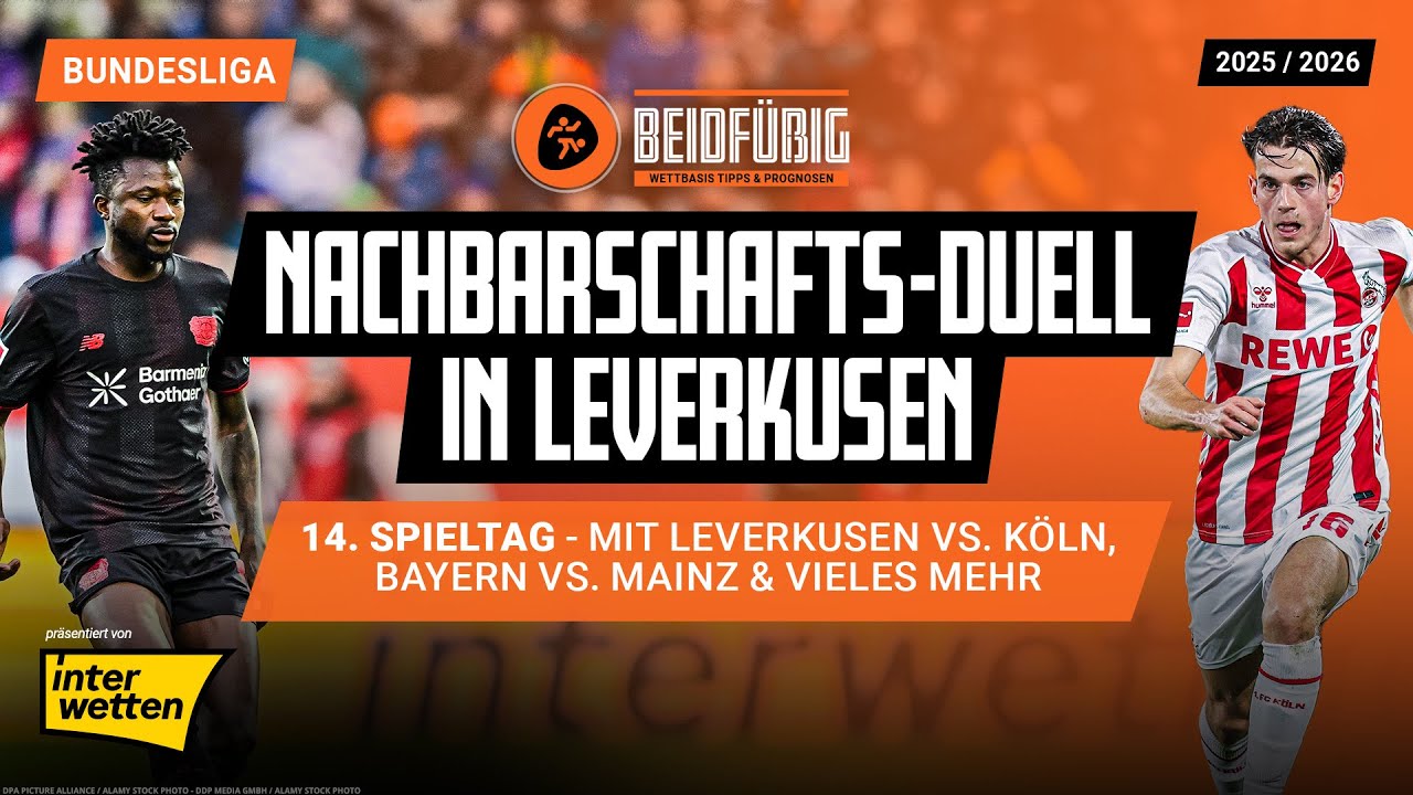 Bundesliga Prognose ⚽ Der 14. Spieltag 25/26🔥Bayern - Mainz, Bremen - VfB mit Ergebnistipp + KI-Tipp