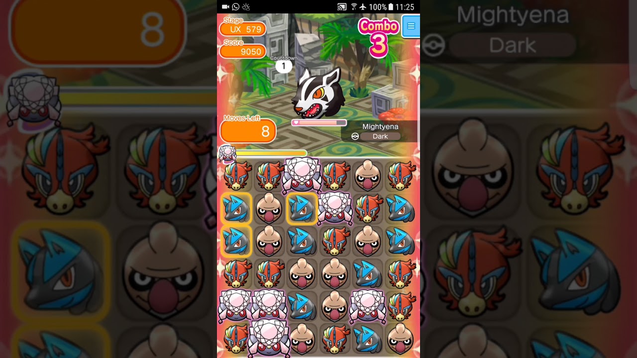 Pokemon Shuffle Mobile UX Stage 579 Mightyena『ポケとる スマホ版』