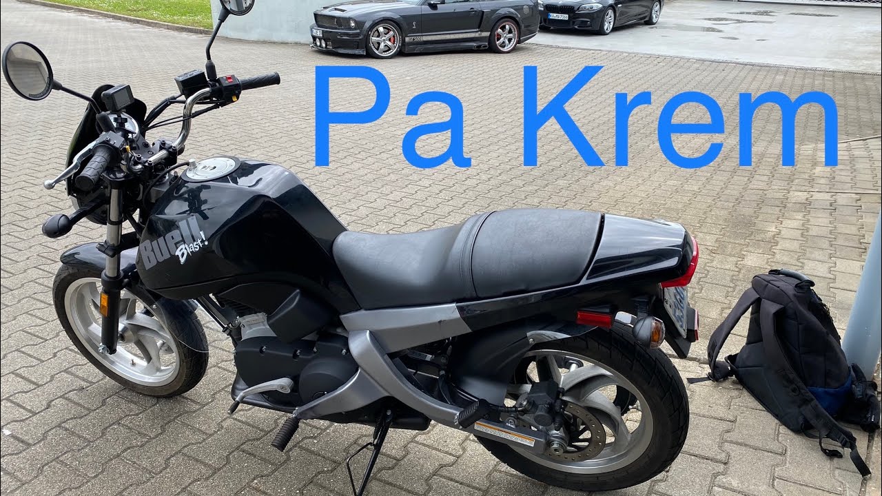 2001 Buell Blast, 500cc, 34HP, 180 kg. Мотоцикл привёз из Канады в Германию, подготовка.