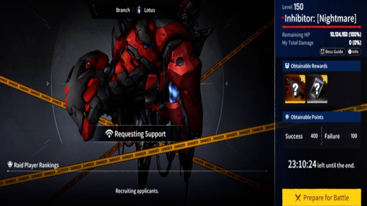 One shot Inhibitor: Nightmare Level 150 | No perks ( Counter:side SEA )
