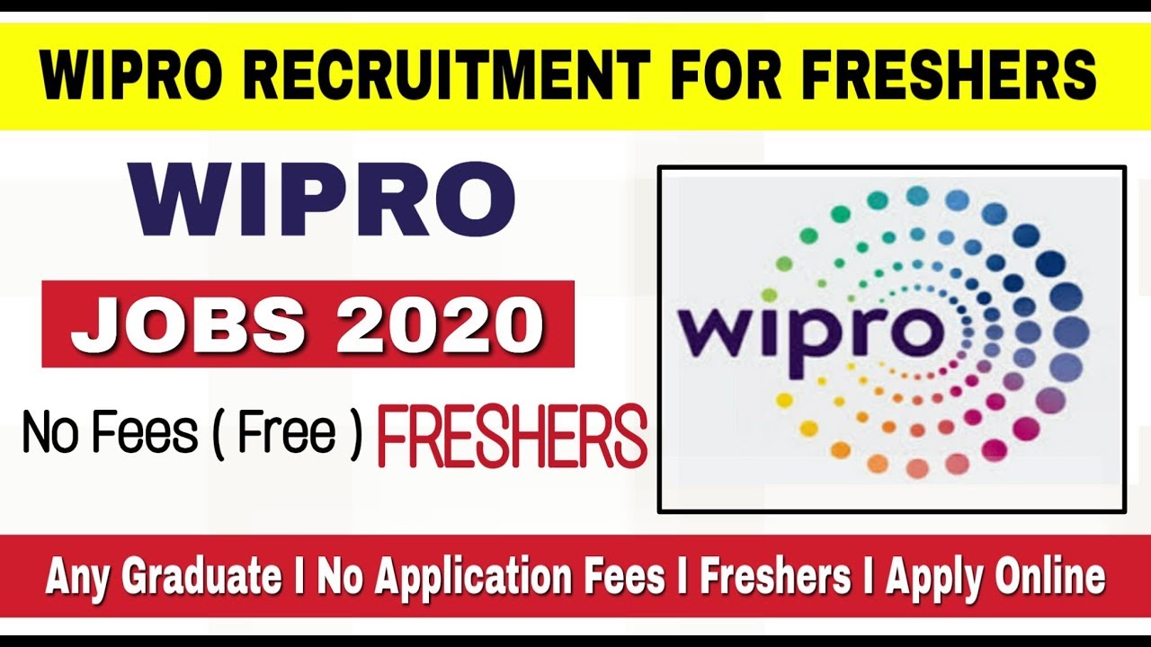 Wipro Recruitment 2020 I Freshers, Any Graduate I No Fees ( Free ) Apply Online