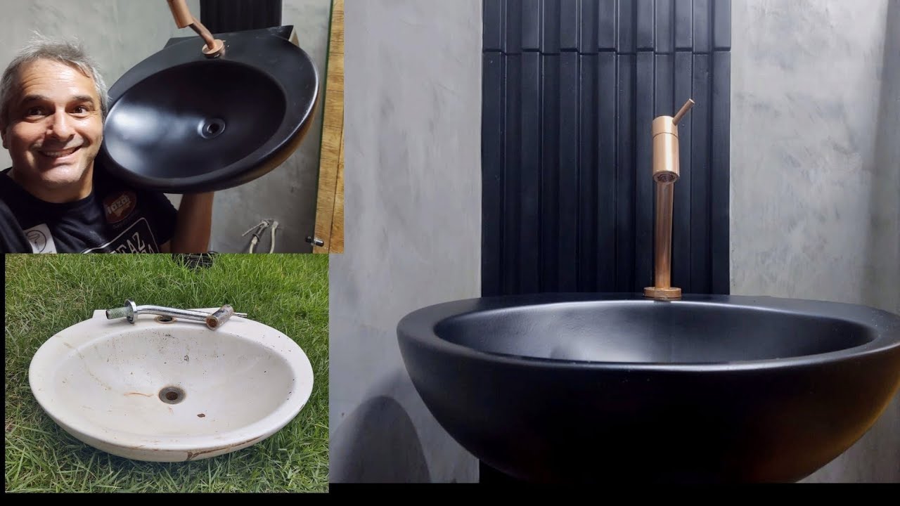 COMO PINTAR SUA PIA E  VASO SANITÁRIO CORRETAMENTE - TESTEI APROVEI PINTURA  VASO E PIA DE BANHEIRO