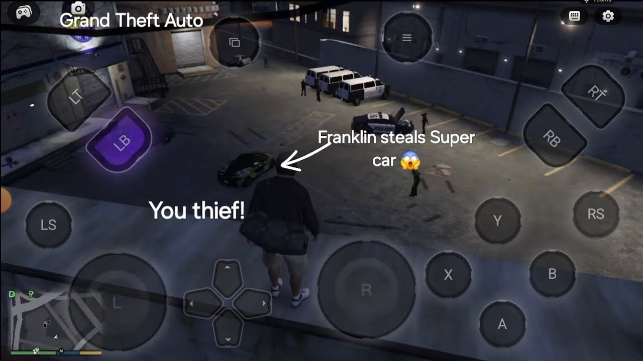 Franklin steals super cars protected by LSPD Gta v plus modded