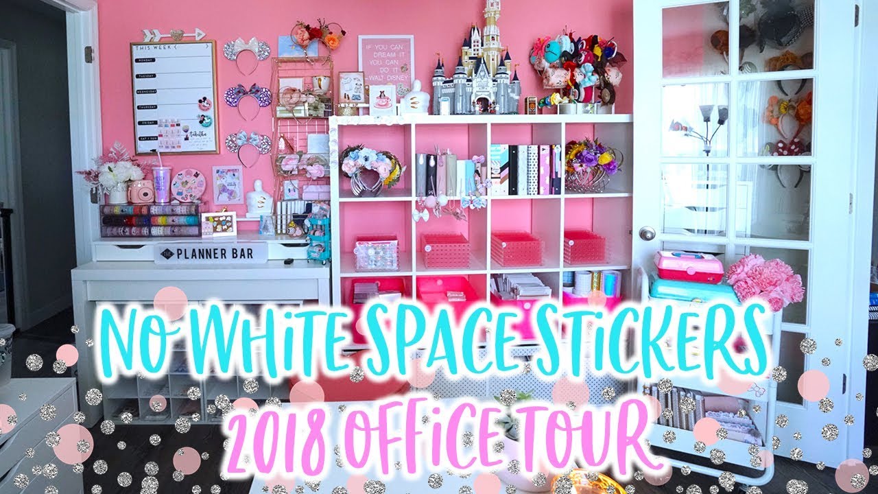 2018 No White Space Stickers OFFICE TOUR - IKEA + The Container Store Storage Solutions
