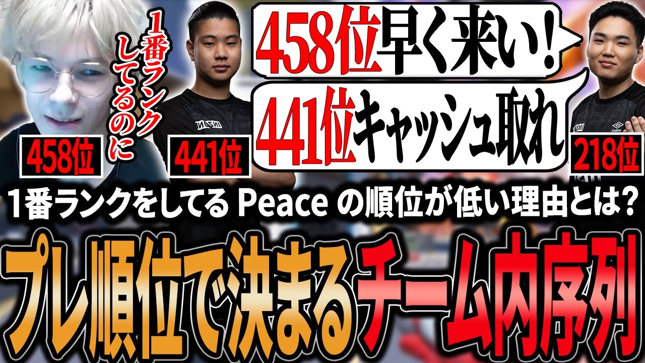 【チムラン】プレ順位でチーム内序列が決まるUNLIMIT!1番ランクをしてるはずのPeaceの順位が低い悲しい理由【APEX/Peace/ピース/Xtsuvi/ゆらりまん/UNLIMIT】