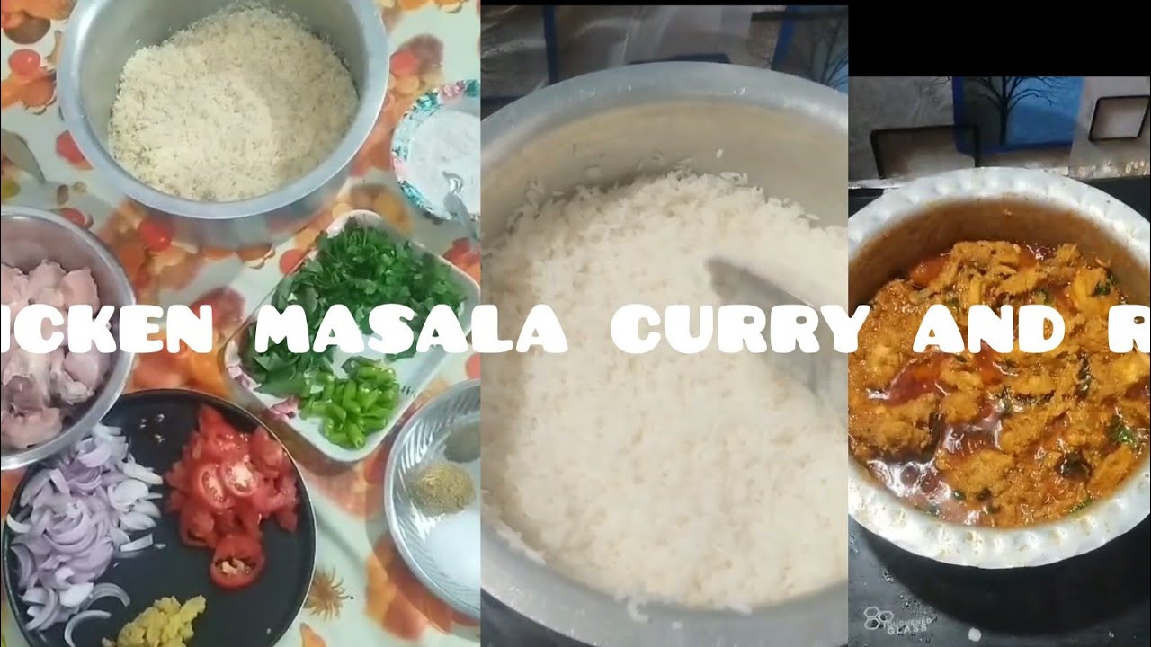 Chicken masala curry and rice 😊