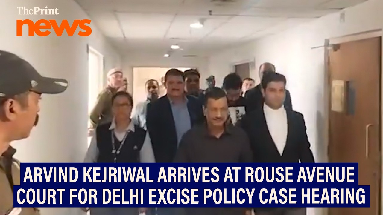 AAP chief Arvind Kejriwal arrives at Rouse Avenue Court for Delhi Excise Policy case hearing