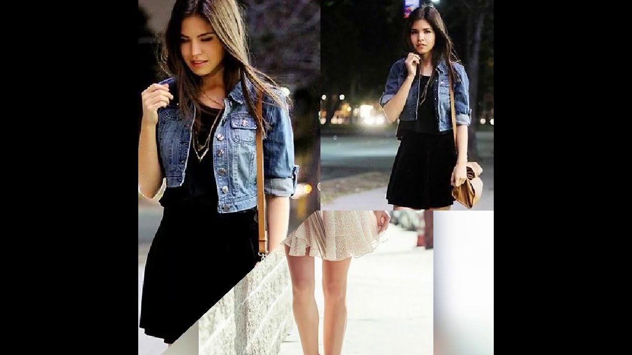 COMBINACI&Oacute;NES CON CHAQUETAS DE JEANS CON VESTIDO PARA MUJERES MUY BONITAS
