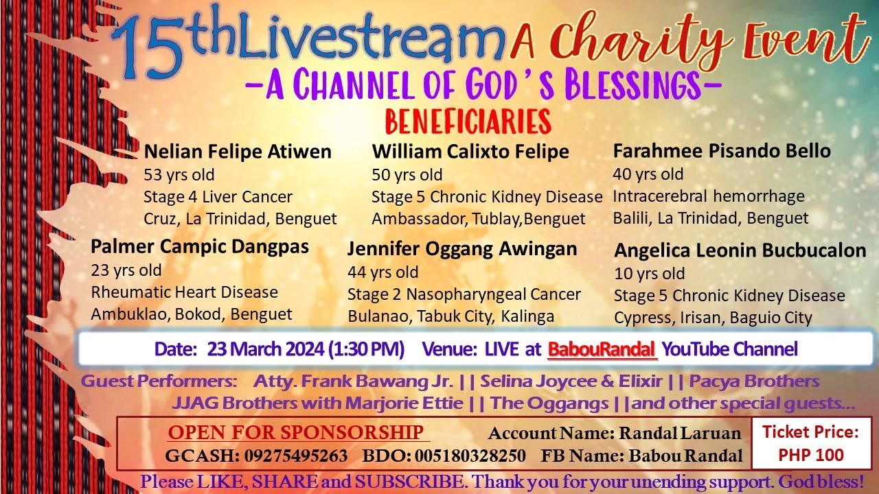LIVE: 15th Livestream a charity event || A channel of God's blessings || March 23, 2024