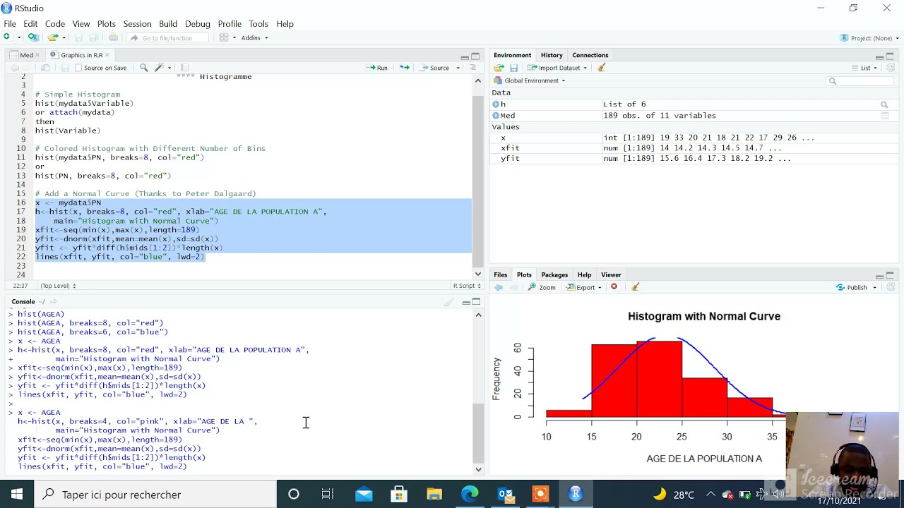Rstudio - Histogramme