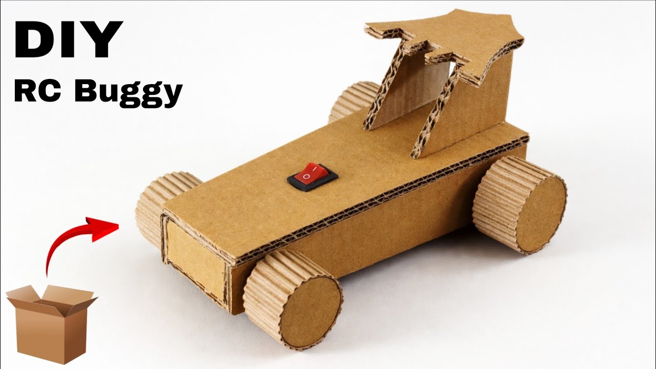 How To Make Carboard RC Buggy | DIY cardboard school project
