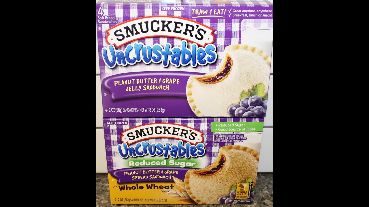 Smuckers Uncrustables Peanut Butter & Grape Jelly: Reduced Sugar vs Regular Review